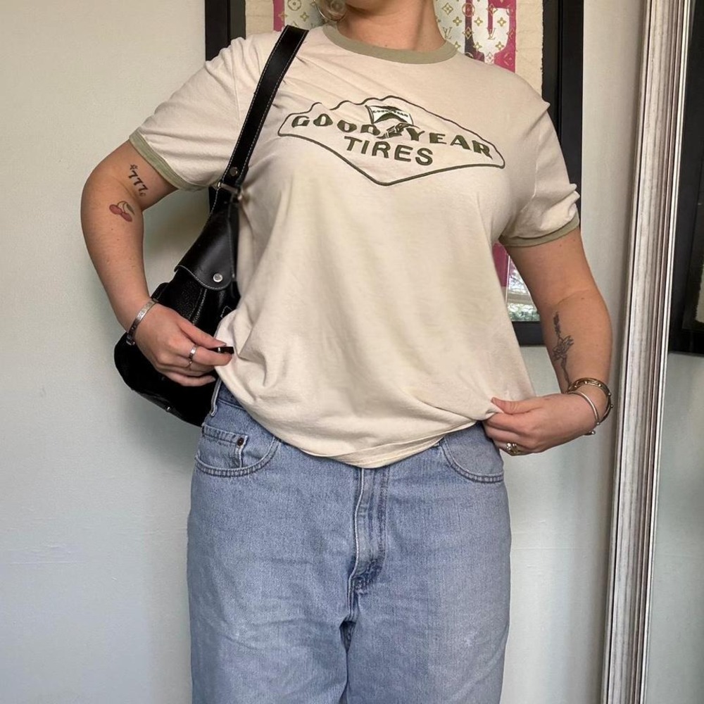 Lucky brand graphic ringer tee